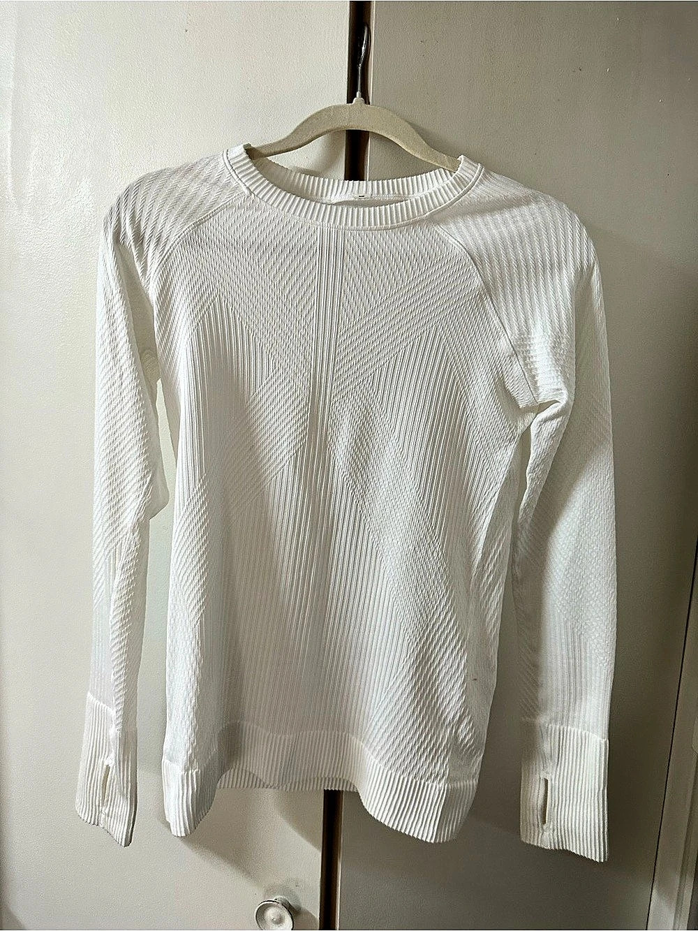 Lululemon Rest Less Pullover White Crew Neck Long Sleeve Sweater